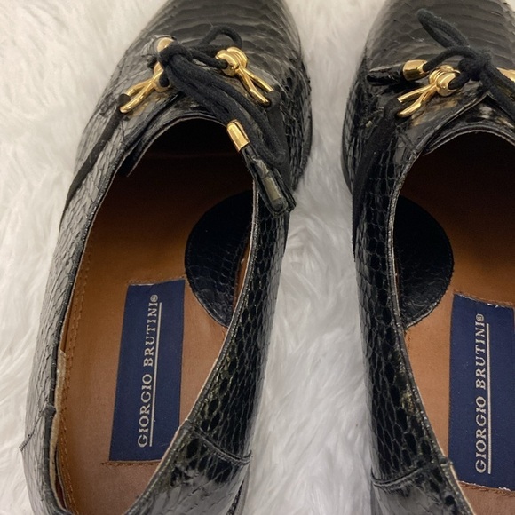 Giorgio Brutini,Men’s,Black,Snake Skin and Leather Dress Shoes. Size-7 1/2. - Picture 9 of 10
